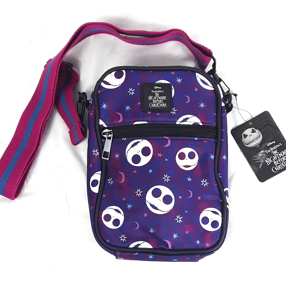Disney The Nightmare Before Christmas Crossbody Bag Purple Black NEW Wit…